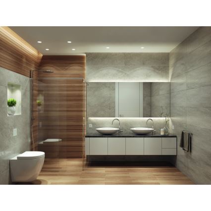 Osram Spot LED încastrat pentru baie, 1x GU10, 4,3 W, 230 V, 2700 K, CRI 90, Ø 8,5 cm, IP65, alb