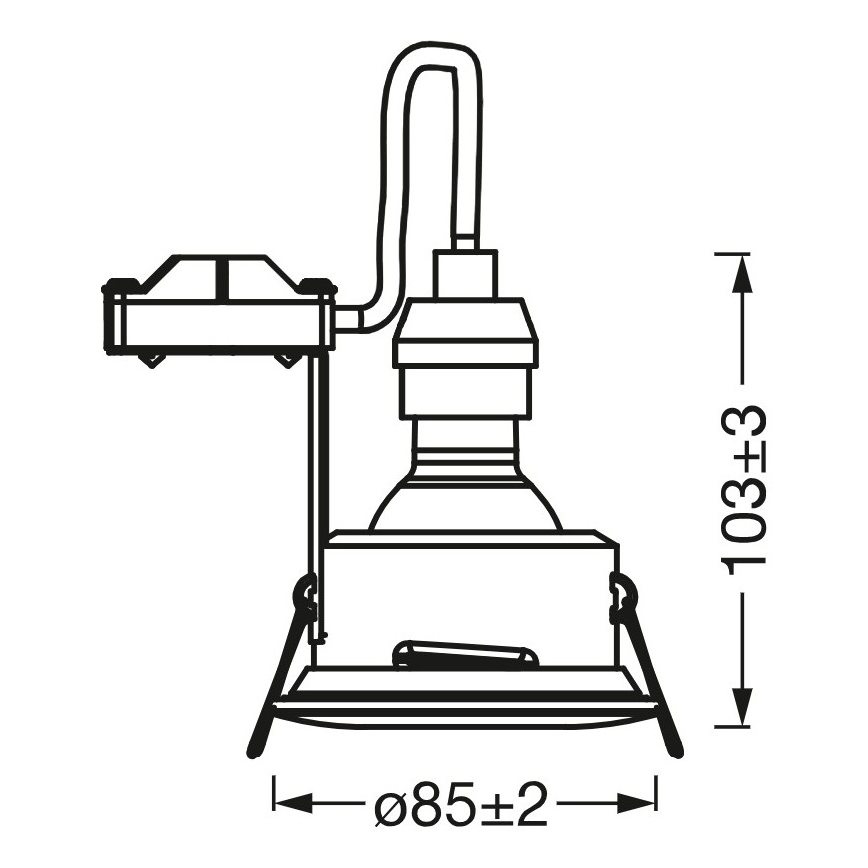 Osram Spot LED încastrat pentru baie, 1x GU10, 4,3 W, 230 V, 2700 K, CRI 90, Ø 8,5 cm, IP65, alb
