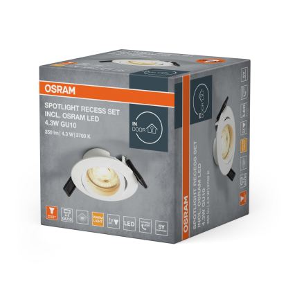Osram - Spot LED încastrat SPOT 1xGU10/4,3W/230V 2700K CRI 90 alb