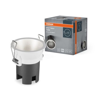 Osram - Spot încastrat LED SPOT TWIST, 5W, 230V, 4000K, Ø7 cm, alb/argintiu