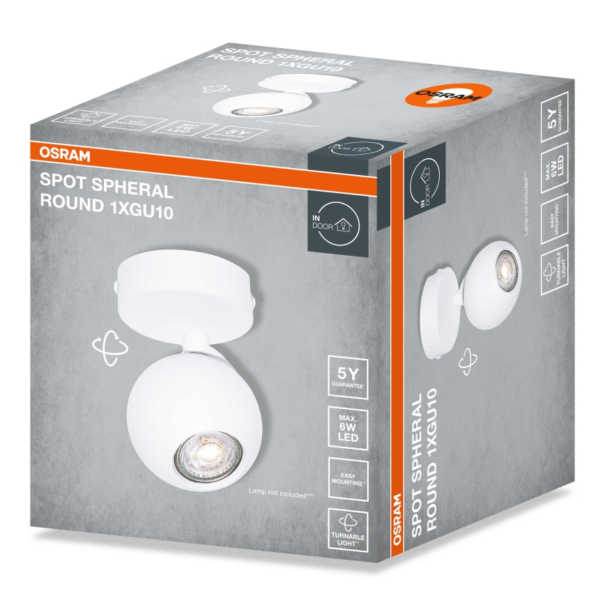 Osram - Spot SPHERAL 1xGU10/6W/230V alb