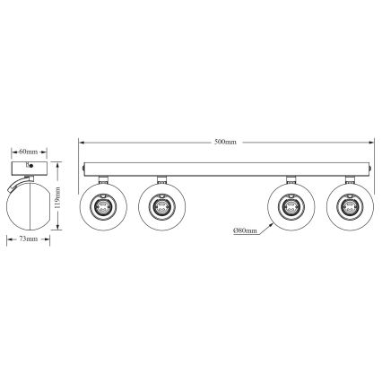 Osram - Spot SPHERAL 4x GU10/6W/230V, alb
