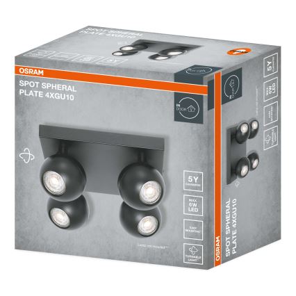 Osram - Spot SPHERAL 4xGU10/6W/230V negru