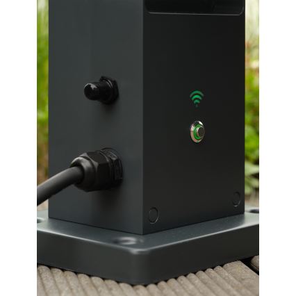 Osram - Stâlp inteligent de exterior cu 2 prize SCHUKO și repetor Wi‑Fi IP44