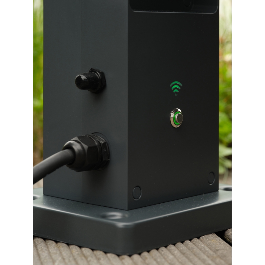 Osram - Stâlp inteligent de exterior cu 2 prize SCHUKO și repetor Wi‑Fi IP44