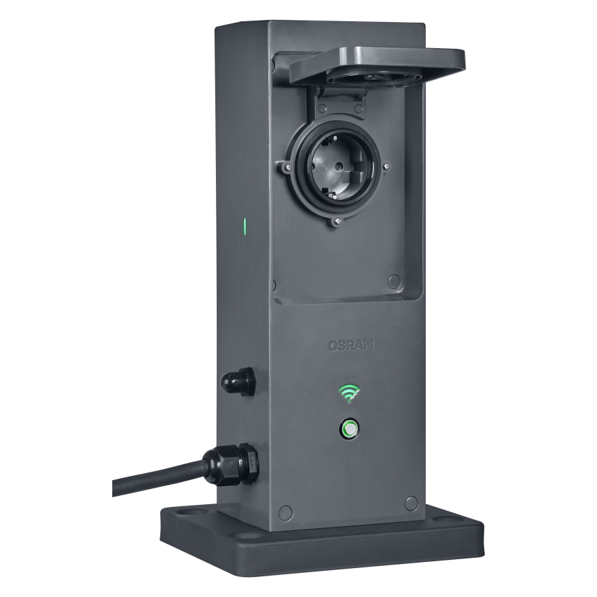 Osram - Stâlp inteligent de exterior cu 2 prize SCHUKO și repetor Wi‑Fi IP44