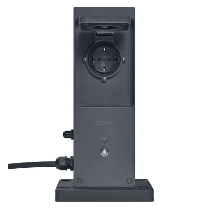 Osram - Stâlp inteligent de exterior cu 2 prize SCHUKO și repetor Wi‑Fi IP44