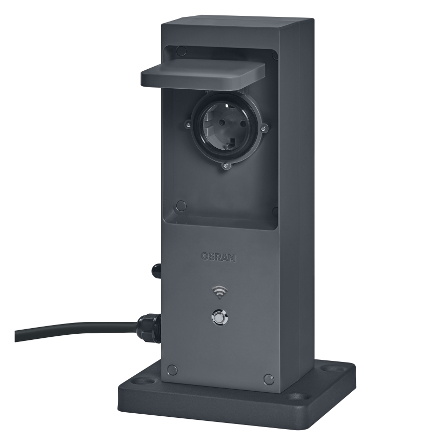 Osram - Stâlp inteligent de exterior cu 2 prize SCHUKO și repetor Wi‑Fi IP44