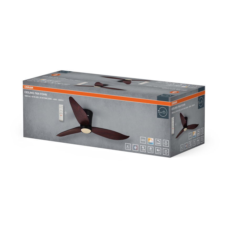 Osram - Ventilator de tavan LED dimabil FOHN LED/18W/230V 3000/4000/6500K + telecomandă
