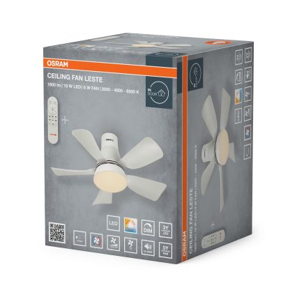Osram - Ventilator de tavan LED dimabil LESTE LED/15W/230V 3000/4000/6500K + telecomandă