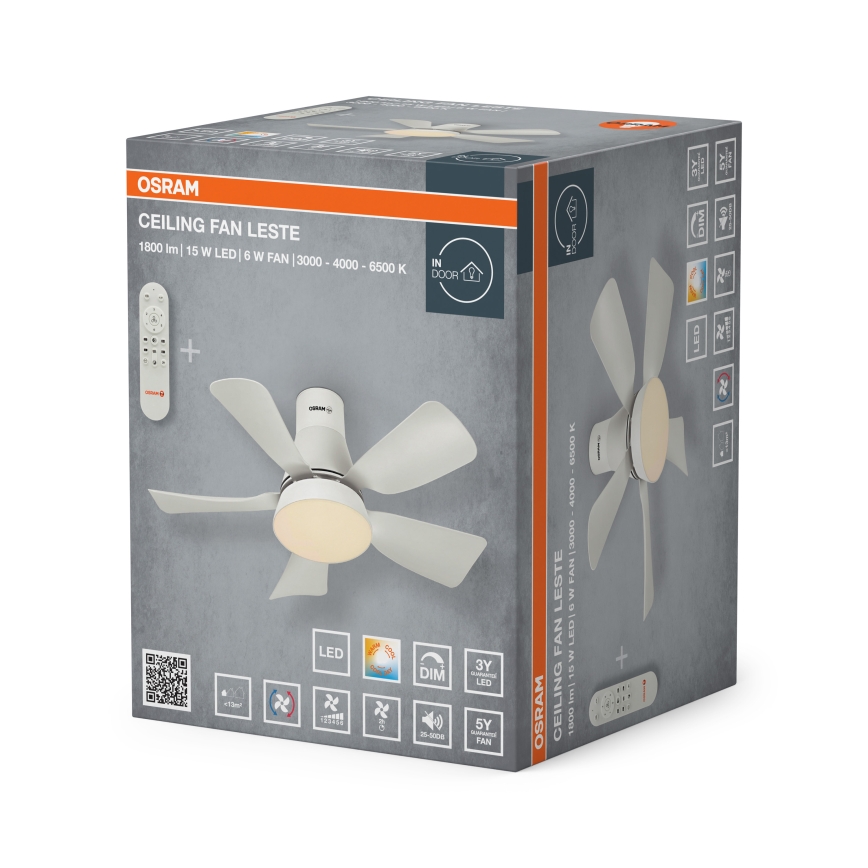 Osram - Ventilator de tavan LED dimabil LESTE LED/15W/230V 3000/4000/6500K + telecomandă