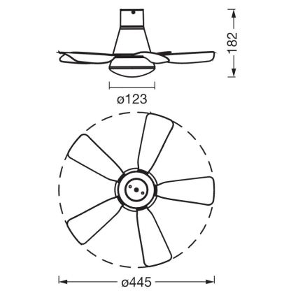 Osram - Ventilator de tavan LED dimabil LESTE LED/15W/230V 3000/4000/6500K + telecomandă