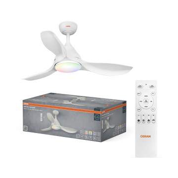 Osram - Ventilator de tavan LED RGB cu funcție de dimare NORDES LED/18W/230V 3000-6500K + telecomandă