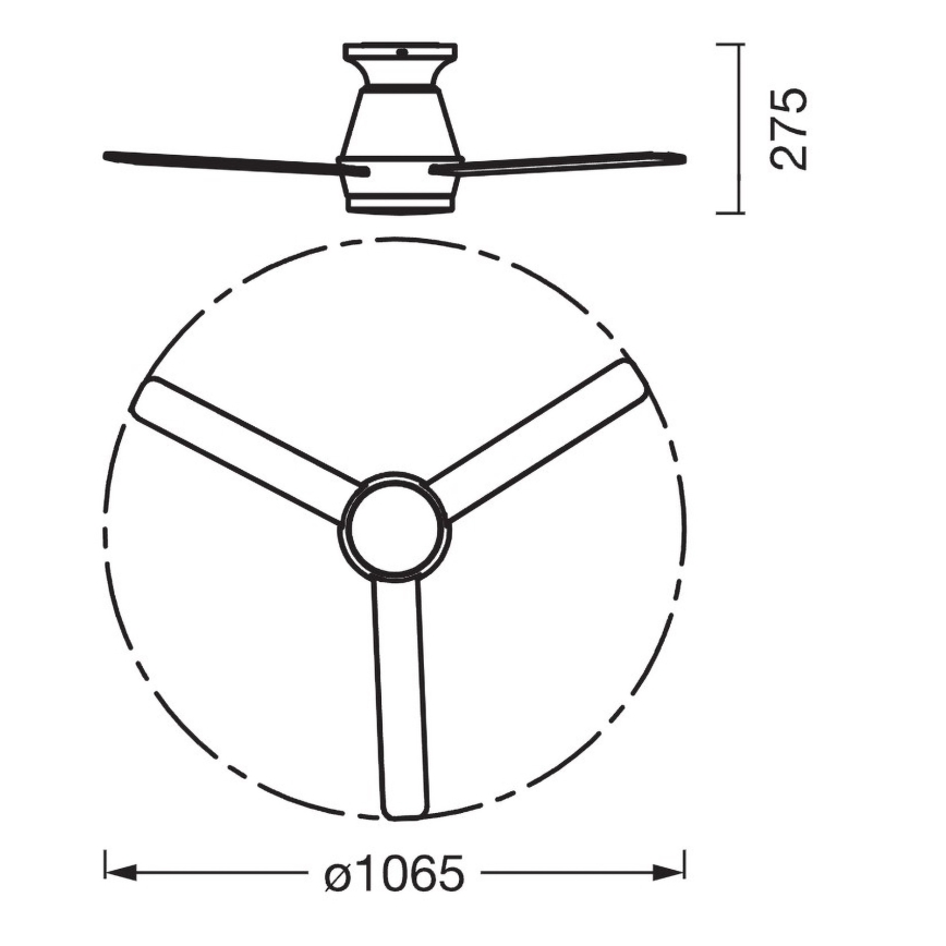 Osram - Ventilator de tavan LED RGB dimabil NORDES LED/18W/230V 3000-6500K + telecomandă