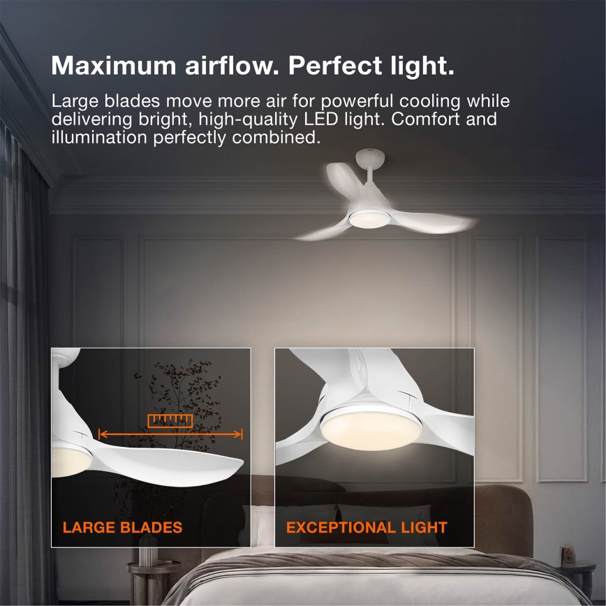 Osram - Ventilator de tavan LED RGB cu funcție de dimare NORDES LED/18W/230V 3000-6500K + telecomandă
