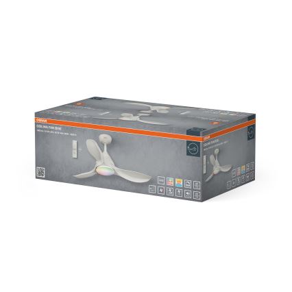 Osram - Ventilator de tavan LED RGB cu funcție de dimare NORDES LED/18W/230V 3000-6500K + telecomandă