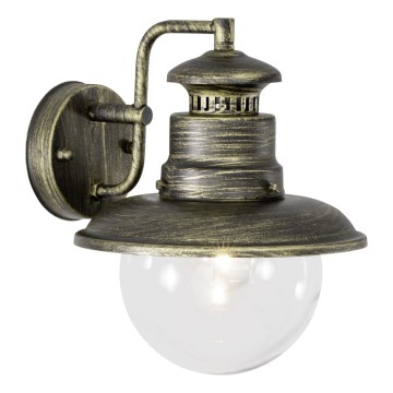 Outdoor wall lamp Brilliant ARTU 1xE27/60W/230V IP44 patină/auriu