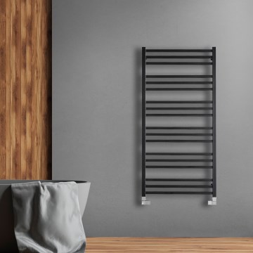 P.M.H. AV4B - Radiator de baie tip scară AVENTO, 567 W, 121 cm, negru