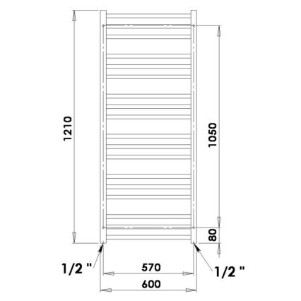 P.M.H. AV4C - Radiator de baie tip scară AVENTO 360 W 121 cm crom lucios