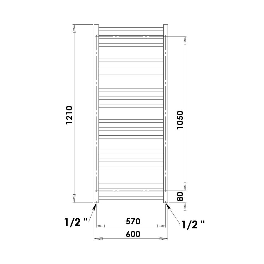 P.M.H. AV4W - Radiator de baie tip scară AVENTO, 567 W, 121 cm, alb