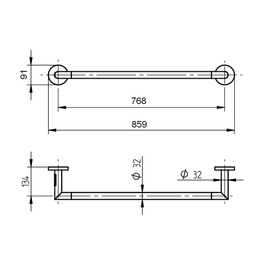 P.M.H. IN1B-R - Uscător electric pentru prosoape INGA 17W/230V 85,9 cm IP44 dreapta/negru