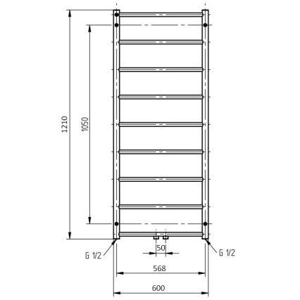 P.M.H. NS4W-M - Radiator de baie tip scară NAAS 349W 121 cm alb