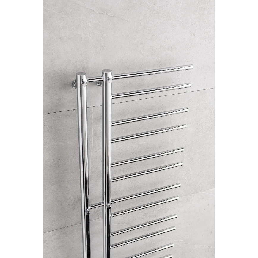 P.M.H. T2C - Radiator de baie tip scară THEIA, 352 W, 154 cm, cu racordare pe partea dreaptă, crom lucios