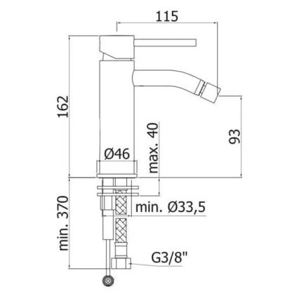 Paffoni - Baterie bideu LIGHT inox