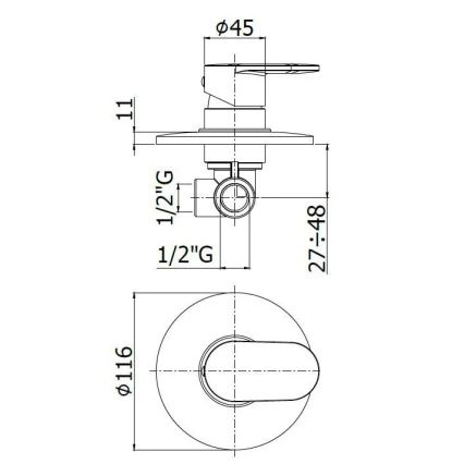 Paffoni - Baterie de duș CANDY crom lucios