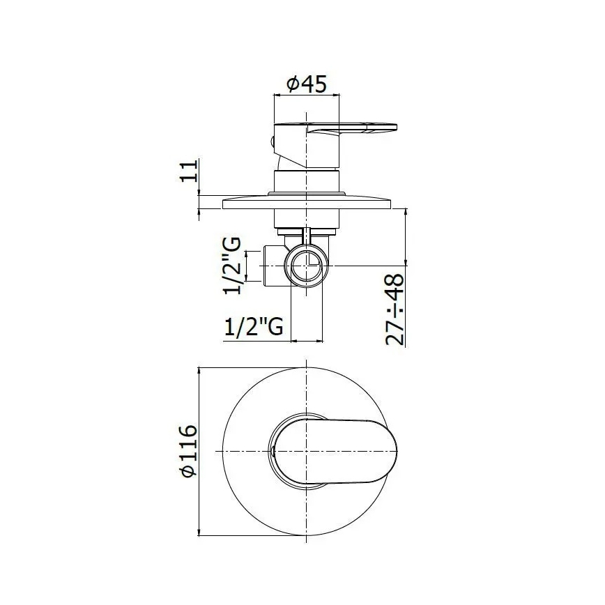 Paffoni - Baterie de duș CANDY crom lucios