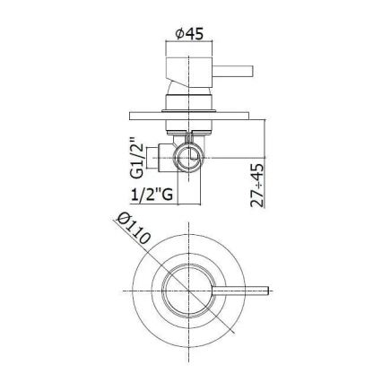Paffoni - Baterie de duș încastrată LIGHT, crom lucios