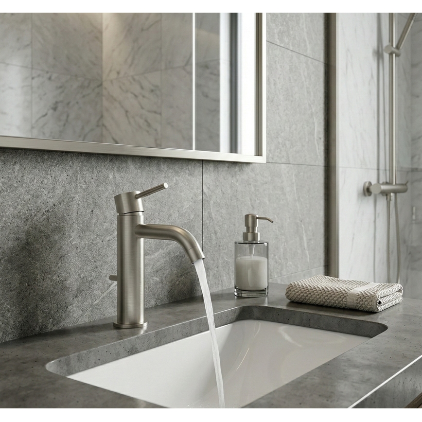 Paffoni - Baterie lavoar LIGHT din oțel inoxidabil