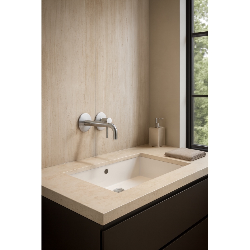 Paffoni - Baterie lavoar LIGHT, montaj în perete, inox