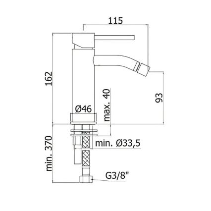 Paffoni - Baterie pentru bideu LIGHT neagră