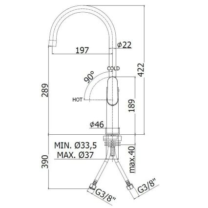 Paffoni - Baterie pentru chiuvetă CANDY, crom lucios