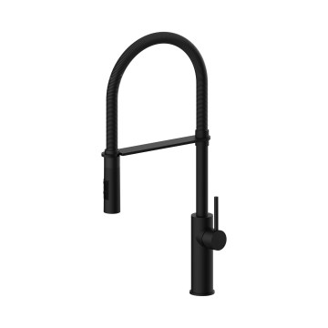 Paffoni - Baterie pentru chiuvetă cu duș extractabil LIGHT 52,5 cm neagră