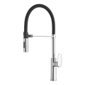 Paffoni - Baterie pentru chiuvetă cu pulverizator extractibil CANDY 52,5 cm neagră