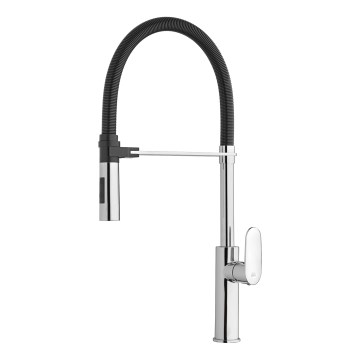 Paffoni - Baterie pentru chiuvetă cu pulverizator extractibil CANDY 52,5 cm neagră