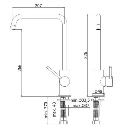 Paffoni - Baterie pentru chiuvetă LIGHT, 32,6 cm, crom lucios