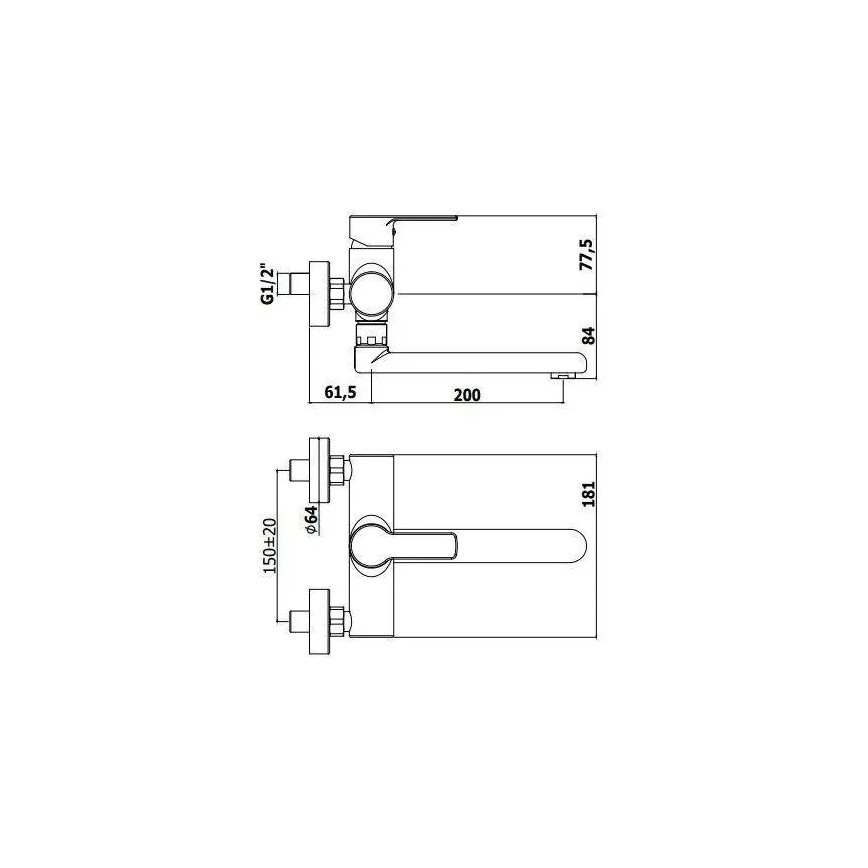 Paffoni - Baterie pentru chiuvetă RED crom lucios
