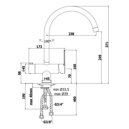 Paffoni - Baterie pentru chiuvetă RINGO, crom lucios