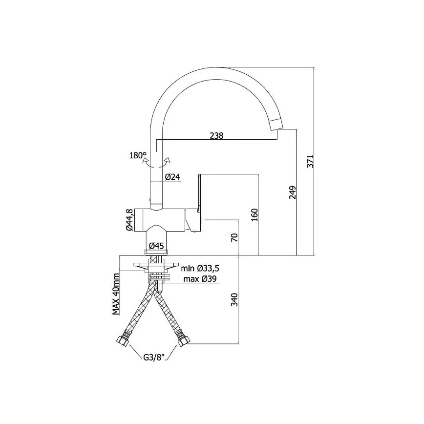 Paffoni - Baterie pentru chiuvetă RINGO crom lucios