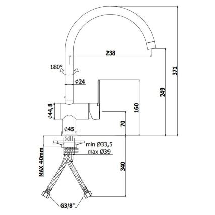 Paffoni - Baterie pentru chiuvetă RINGO, negru
