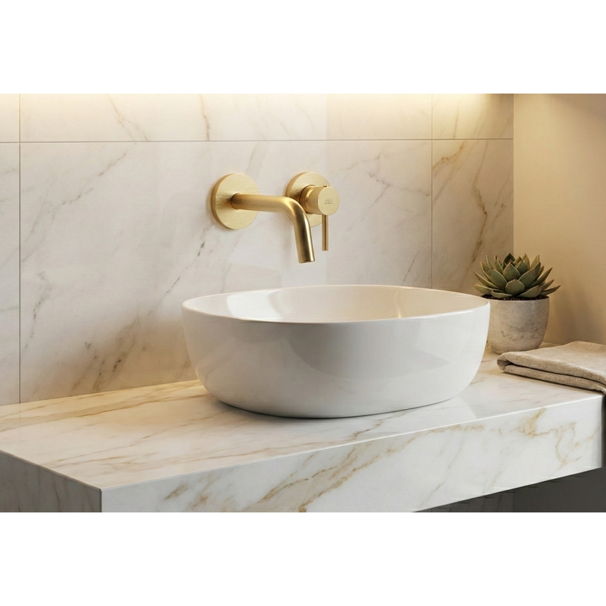 Paffoni - Baterie pentru lavoar încastrată LIGHT, auriu periat