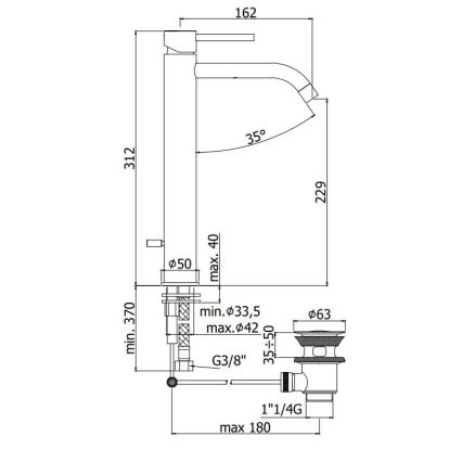 Paffoni - Baterie pentru lavoar LIGHT cu ventil pop-up, finisaj auriu periat