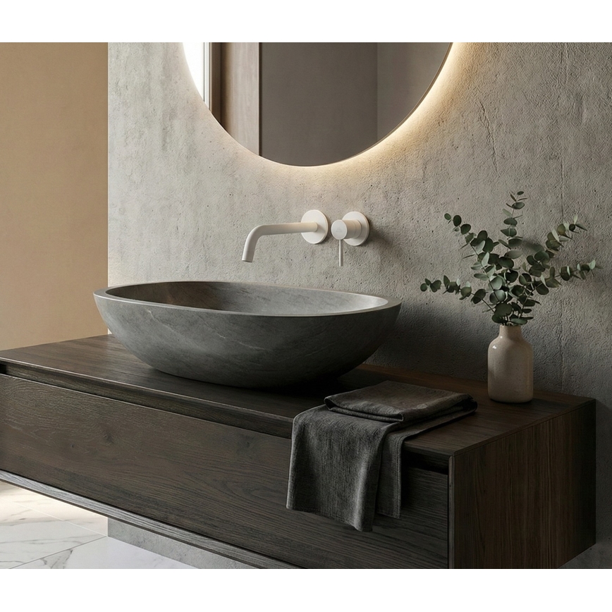 Paffoni - Baterie pentru lavoar LIGHT, montaj în perete, alb mat