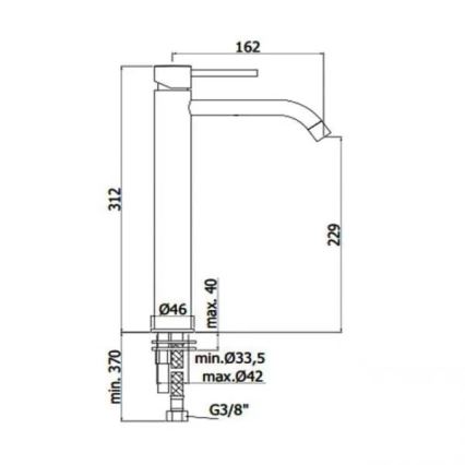 Paffoni - Baterie pentru lavoar LIGHT neagră