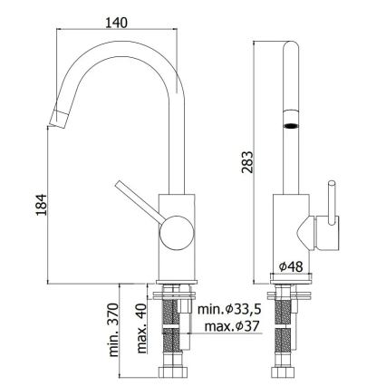 Paffoni - Baterie pentru lavoar LIGHT neagră