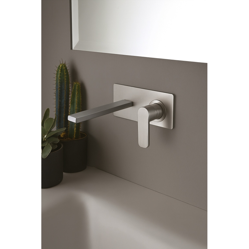 Paffoni - Baterie pentru lavoar pentru montaj în perete TANGO, inox