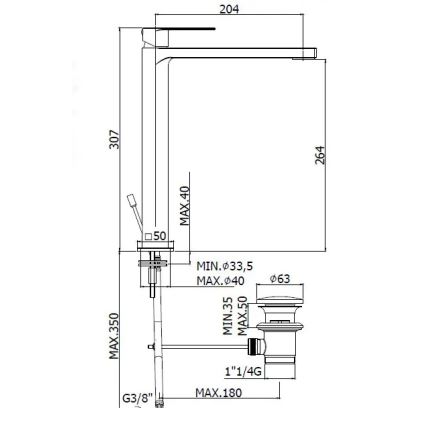 Paffoni - Baterie pentru lavoar TANGO + ventil pop-up, crom lucios